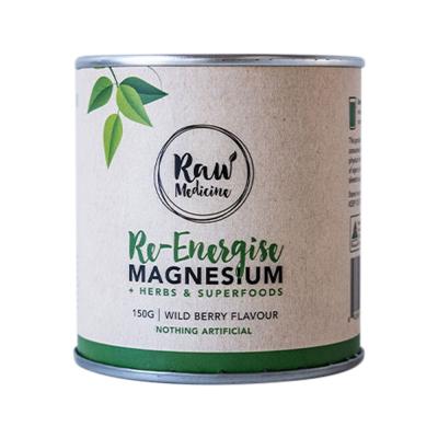 Raw Medicine Re-Energise Magnesium + Herbs & Superfoods (Wild Berry Flavour) 150g